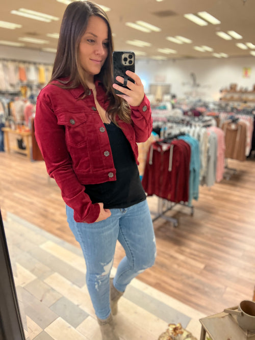 *Outlet* Meagan Corduroy Jacket (Wine)