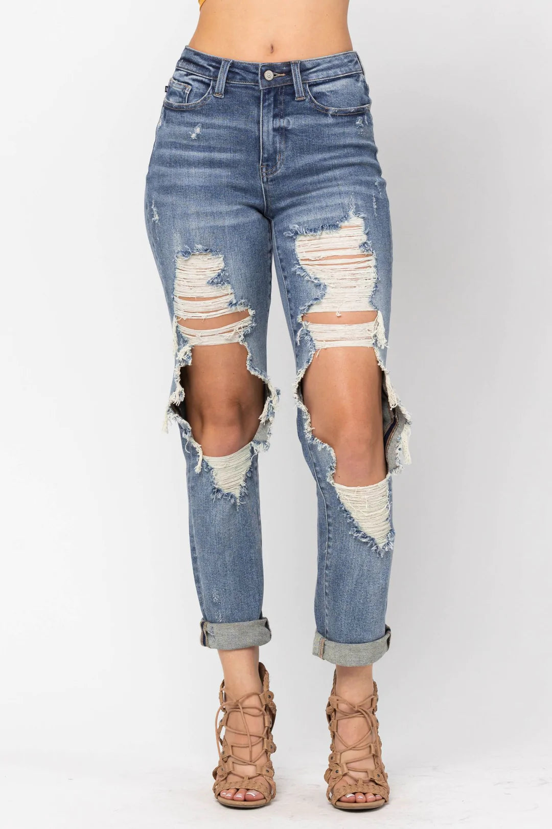 *PVM* Judy Blue Kortney Straight Leg Jeans (Medium Wash)