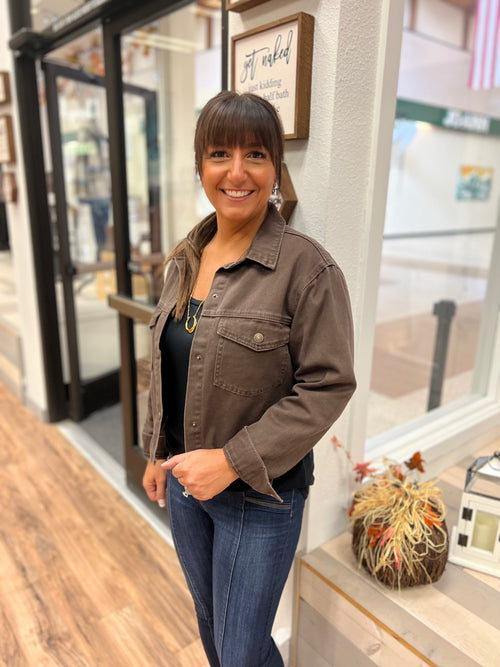 *PVM* Hayleah Denim Jacket (Coffee Bean)