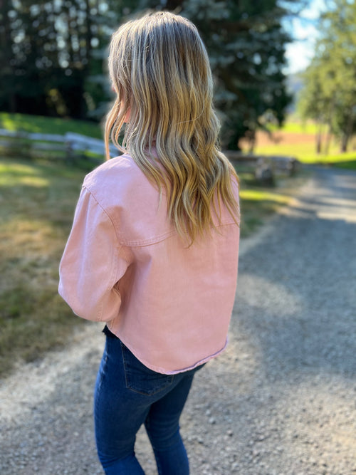 *PVM* Hayleah Denim Jacket (Blush)