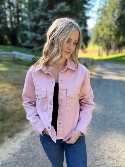 *PVM* Hayleah Denim Jacket (Blush)