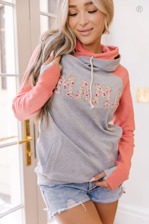 *PVM* DoubleHood Sweatshirt (Coral & Floral Mama)